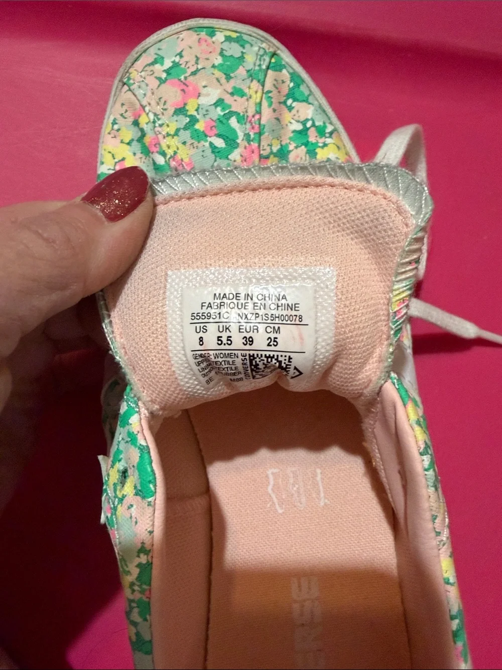 Converse floral sneakers size 8